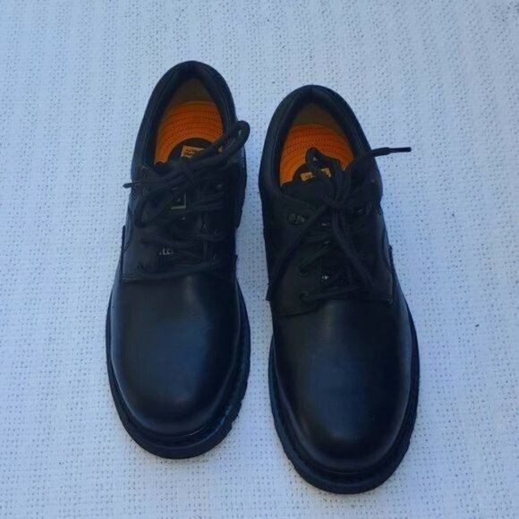 Caterpillar Antibacterial Sz. 7W‎ Oversee Black Steel Toed Tied Oxford Work Shoe - Picture 1 of 12
